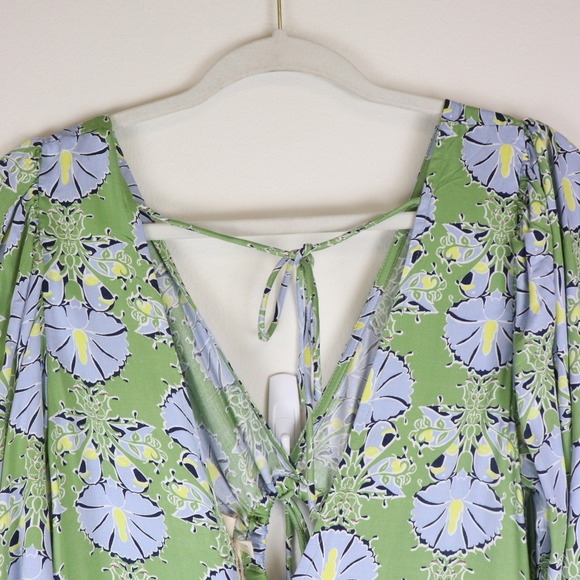 NWT Anthropologie‎ Let Me Be Long-Sleeve V-Neck Cutout Floral Maxi Dress Small - Picture 7 of 9